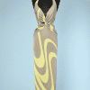 Robe longue en jersey de soie beige et jaune La Perla