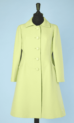 Manteau 1960 en lainage vert pistache