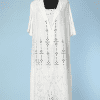 Robe 1920 en coton blanc brodé