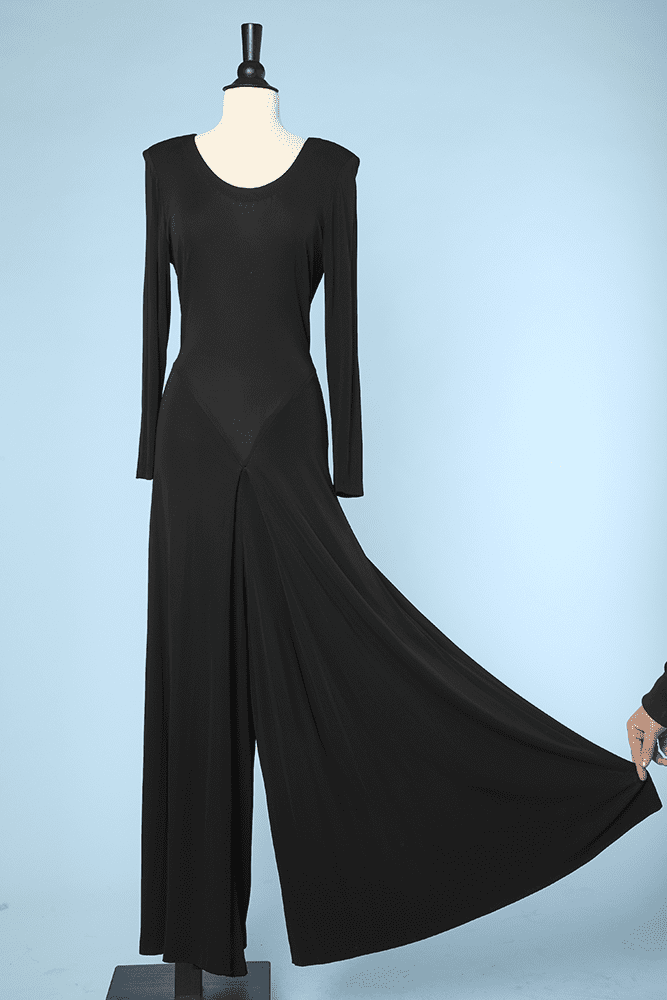 Combinaison pantalon vintage en jersey noir