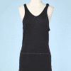 Maillot de bain d'homme 1920 en lainage marine et bandes rouges