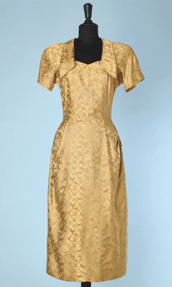 Robe de cocktail 1940 en satin façonné