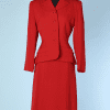 Tailleur 1940 en lainage rouge