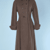 Manteau 1940 en lainage beige marron