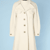 Tailleur robe et manteau 1960-1970 en crêpe blanc
