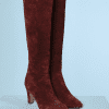 Bottes en daim bordeaux Céline