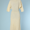 Robe 1950 en maille tricot écru