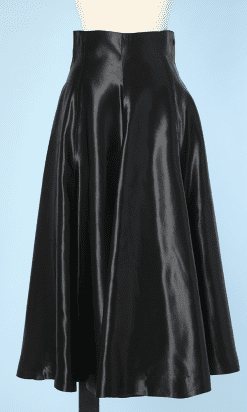 Jupe en satin noir 1950