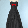 Robe de bal 1950 en tulle faille et dentelle noire