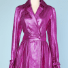 Veste vintage longue en serpent rose fuchsia