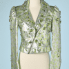 Blouson vintage en python brodée de strass