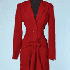 Robe en lainage rouge 1980-90 griffée Alaïa