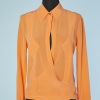 Chemisier en crêpe de soie orange Mugler