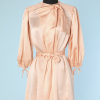 Déshabillé 1930 en satin de soie rose
