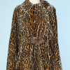 Cape 1970 en velours peluche imprimé animal tacheté