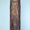 Robe 1920 en mousseline noire imprimée de fleurs et perlée