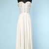 Robe longue 1940 du soir en crêpe blanc et strass
