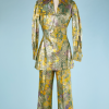 nA4863-Tailleur-pantalon-du-soir-1970-en-soie-vert-et-jaune-broché-or-t36-01