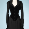 nA5115-Robe-corset-en-crêpe-et-velours-noir-Mugler-t38-01
