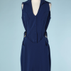 nA5138-Robe-1980-en-soie-bleue-et-boucles-en-métal-chromé-Thierry-Mugler-t38-01.