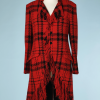 nA5142-Manteau-queue-de-pie-en-lainage-tissé-à-carreaux-rouge-et-noir-franges-Yohji-Yamamoto-t40-01