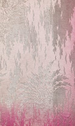 na6092-Châle-lyonais-1930-en-satin-de-soie-rose-et-lamé-argent-franges-roses-01