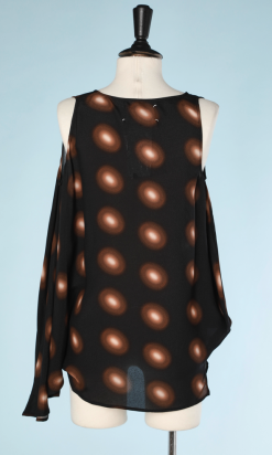 nA5224-Chemisier-asymétrique-noir-gros-pois-marron-Margiela-02