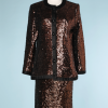 nA6139-Tailleur-en-soie-noire-entièrement-pailleté-marron-Saint-Laurent-t38-01