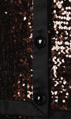 nA6139-Tailleur-en-soie-noire-entièrement-pailleté-marron-Saint-Laurent-t38-01