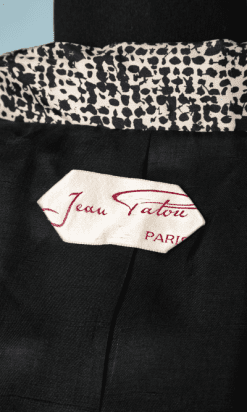 nA6434-Tailleur-Robe-et-Veste-en-soie-noir-et-blanc-Jean-Patou-t44-01