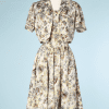 na6456-Robe-et-Veste-1950-en-coton-blanc-imprimé-de-fleurs-jaune-et-marron-t36-38-01