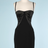 na6498-Robe-vintage-courte-à-bretelles-balconnet-en-satin-noir-Dolce-Gabbana-t34-01