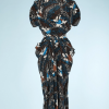 na-6786-Robe-1940-en-soie-noire-imprimé-de-feuillages-turquoises-écrus-marron-t36.-01