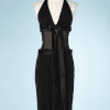 na7384-Robe-en-voile-noir-et-bandes-de-satin-avec-noeuds-Dolce-Gabanna-T40-01