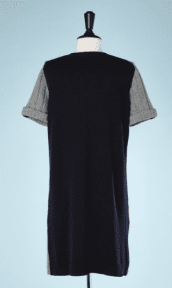 nA8051-Robe-Pull-en-lainage-gris-noir-poches-kaki-Louis-Vuitton-t40-42-01