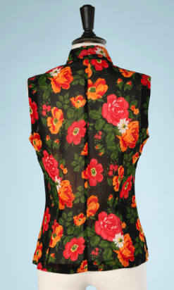 nA8052-Chemisier-en-voile-de-crêpe-noir-imprimé-de-fleurs-oranges-et-rouges-Dolce-Gabbana-Basic-t38-40-01
