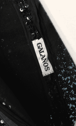 nA8091-Robe-en-voile-de-crêpe-noir-brodé-de-paillettes-plastron-en-dentelle-noir-t38-Galanos-01