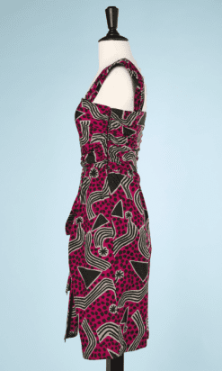 nA8118-Robe-sans-manches-en-coton-motifs-ethniques-rose-noir-écru-t34