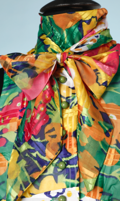 nA8158-Tailleur-chemisier-et-jupe-longue-1970-en-voile-à-rayures-imprimé-de-fleurs-multicolores-t36-01