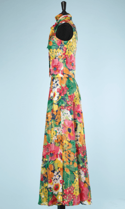 nA8158-Tailleur-chemisier-et-jupe-longue-1970-en-voile-à-rayures-imprimé-de-fleurs-multicolores-t36-01