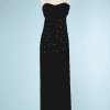 nA6350-Robe-longue-bustier-en-crêpe-noir-plissé-Loris-Azzaro-t36-01