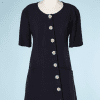 nA8352-Robe-Karl-Lagerfeld-en-jersey-laine-marine-boutons-fleurs-T38-01