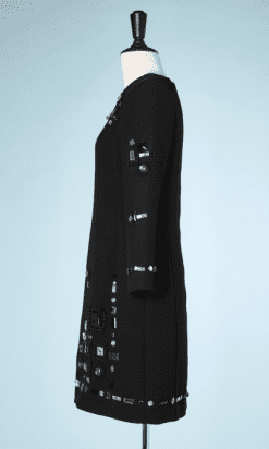 nA8383-Robe-Marc-Jacobs-brodé-et-mirroirs-et-strass-Swarowski-Collection-T38-01