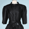 nA8393-Veste-en-coton-noir-brillant-Thierry-Mugler-avec-ceinture-T42-01
