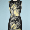 nA8403-Robe-noir-et-jaune-imprimé-Versace-T40-01