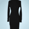 nA8458-Robe-vintage-en-tricot-noir-côtelé-Comme-des-Garçons-T36-01