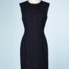 na8824-Robe-vintnage-Ninna-ricci-viscosze-mnarine-et-noire-gnaufrée-et-fils-lurex-t36-38-001