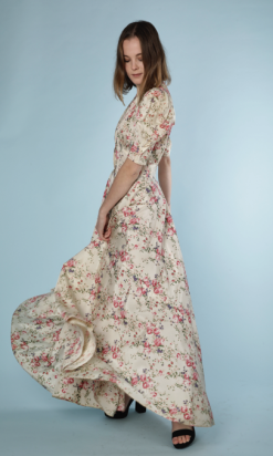 na8860-Robe-dHotesse-1940-en-faille-écrue-imprimé-fleurs-T34-11