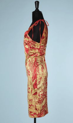 nA9122-Robe-vintage-Roberto-Cavalli-en-soie-imprimée-jaune-et-rouge-t36-01