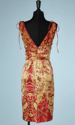 nA9122-Robe-vintage-Roberto-Cavalli-en-soie-imprimée-jaune-et-rouge-t36-01